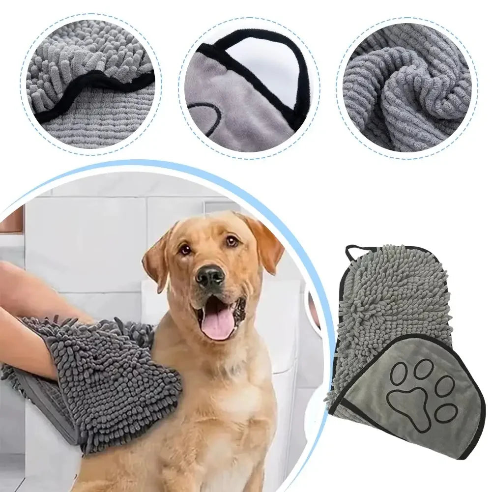Quick Dry Pet Towel Soft Dog Bath Robe Towel Super Absorbent Cat Bath Towel Convenient Pet Cleaning Washcloth Dog Accessories
