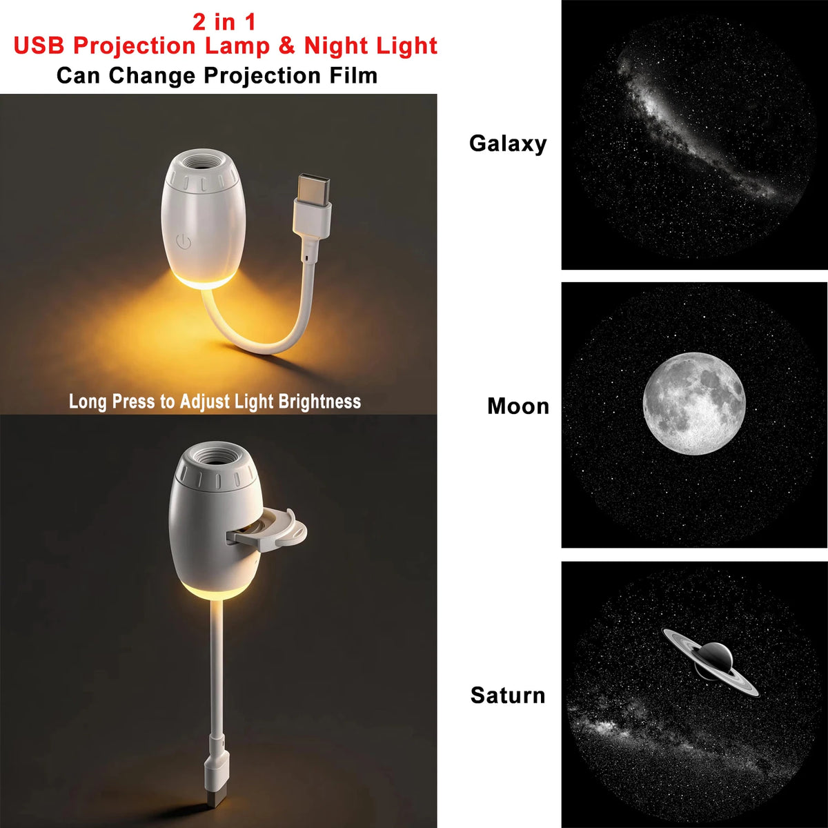 New Atmosphere Projection Car Ambient Light Large Range Projection Romantic Atmosphere Multiple Scenes Adjustable Focus Distance