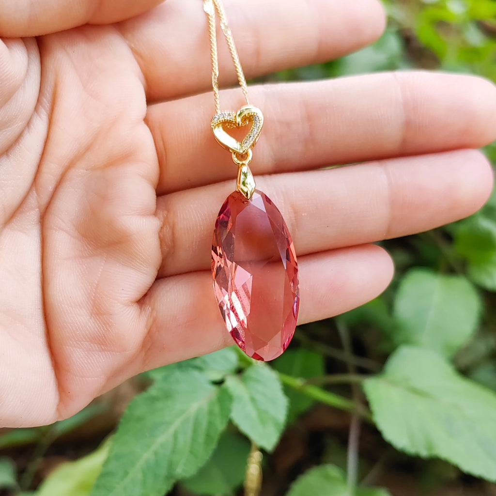 BOCARMAN Synthetic Zultanite Color Changing Pendant Necklace for Women Elongated Oval Cut Gemstone Light Sensitive Statement