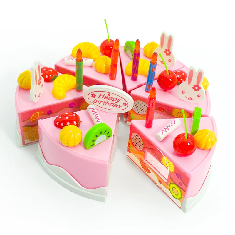 Girl Toy Cake DIY Minature Food Tea Set Simulation Pretend Play Kitchen Kid Cut Game Education Children Toys For 3 Year Birthday