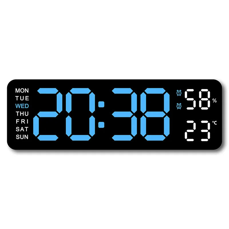 10 Inch Smart Mute LED Electronic Night Alarm Wall Clock Modern Desk Clock Minimalist Thermometer Calendar Time Cube Home Decor