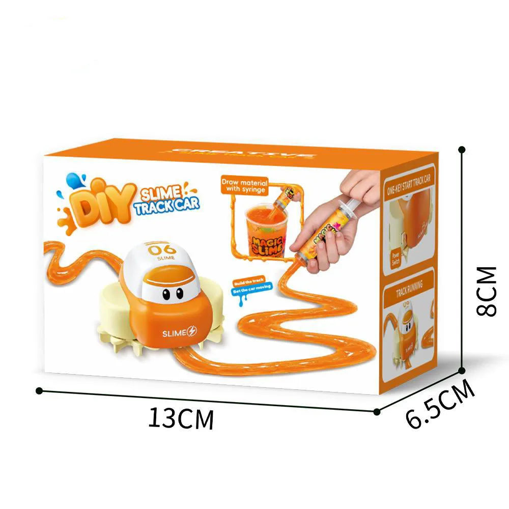 DIY Slime Track Car Set, Draw Your Own Track with Non-Toxic Paste, Electric Toy, Creative Stress Relief Gift