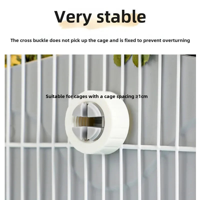 Small Animal Hay Feeder Chew-Proof ABS Stainless Steel Grid Alfalfa Rack for Rabbit Bunny Guinea Pig Chinchilla Cage Hutch Crate