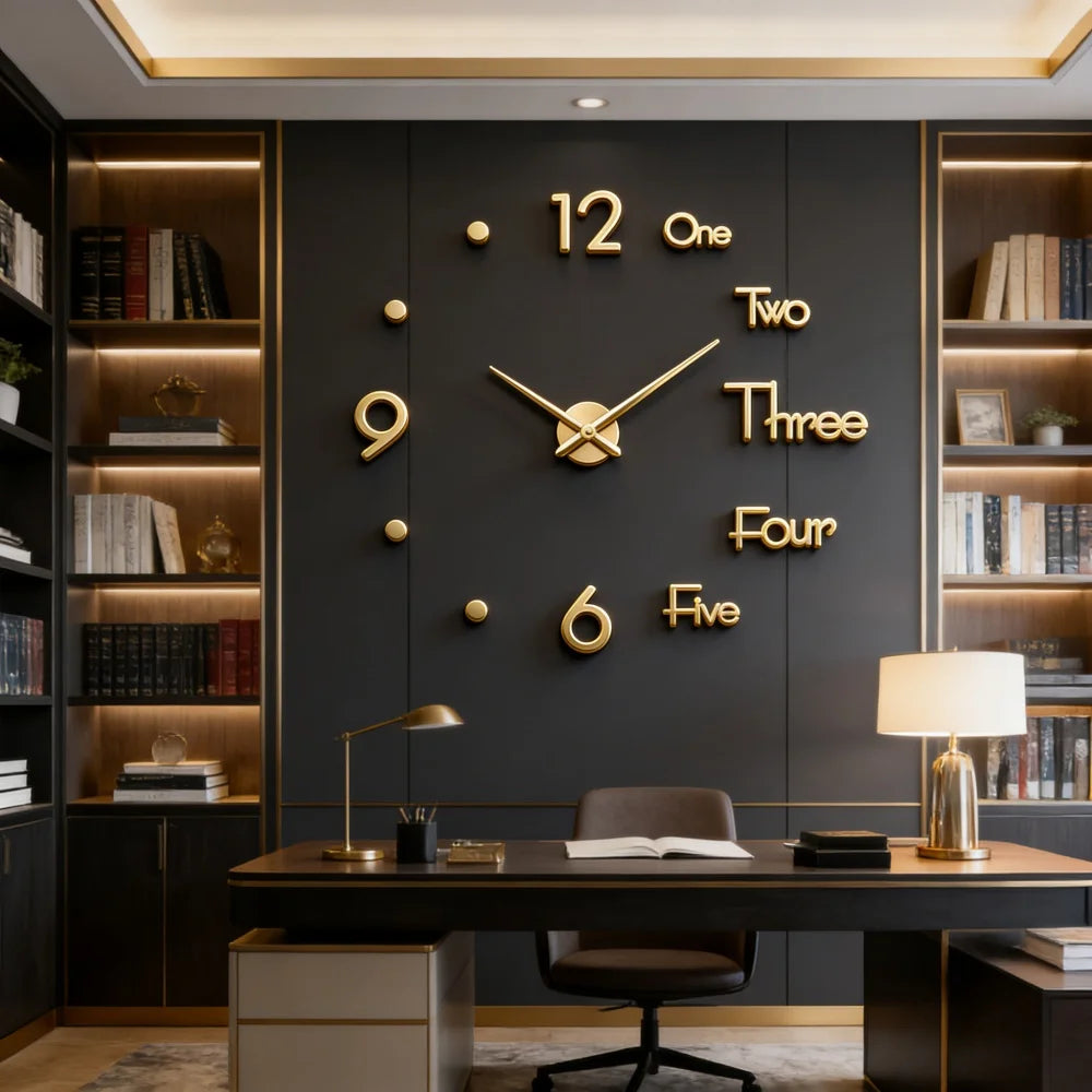 Large 3D Wall Clock Luminous Classic Wall Clocks DIY Digital Clock Wall Watches Stickers Silent Clock for Home Living Room Table