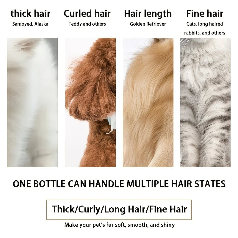 Pet Hair Care Spray 3.38 Oz Fur Conditioner for Dogs And Cats Instant Frizz Control Smooth Coat Deep Nourishing Detangling