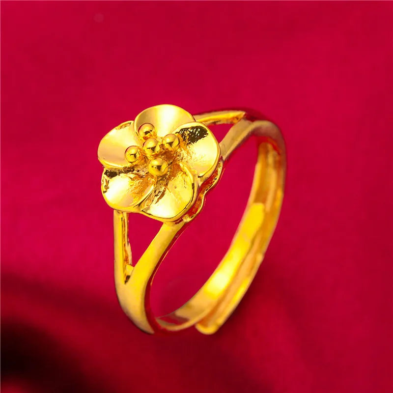 ANIID Dubai Gold Color Ring For Women Resizable Brazilian Wedding Bride Arabic Ethiopian Finger Ring Nigerian Jewellery Moroccan