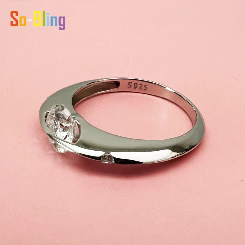 So-Bling 1ct Moissanite Ring 925 Sterling Silver Rotating Universe Star Rings for Women Elegant Fine Luxury Quality Party Gift