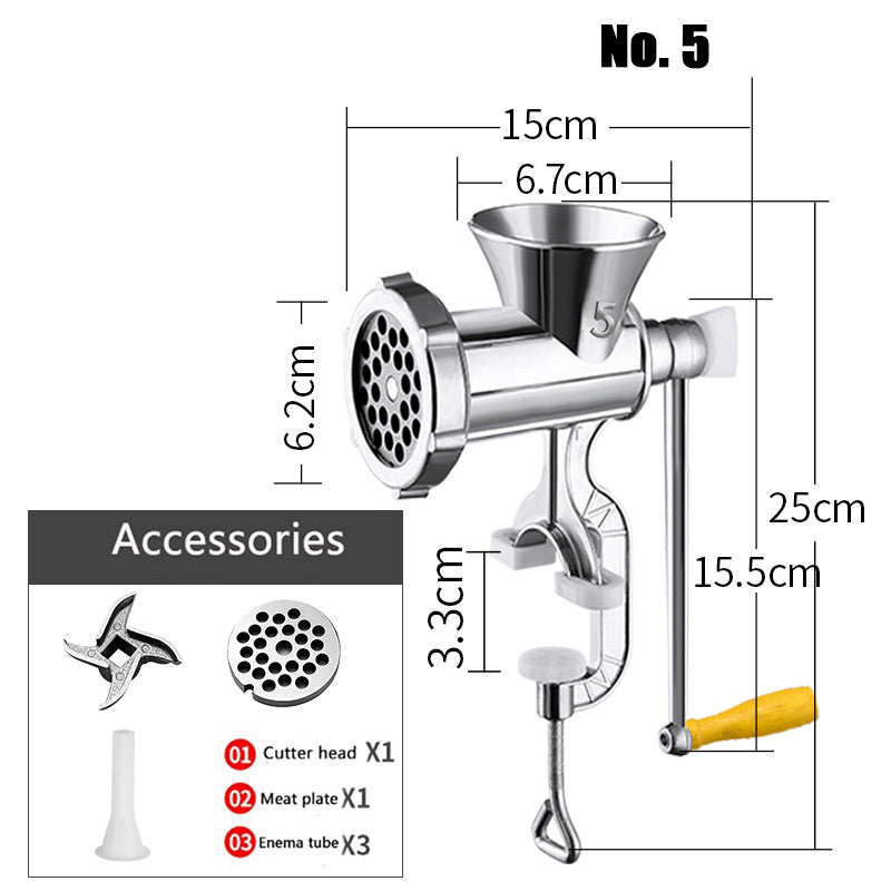 Manual Meat Grinder Sausage Meat Stuffer Aluminum Alloy Multipurpose Vegetables Chopper Pepper Cutter Home Kitchen Tool