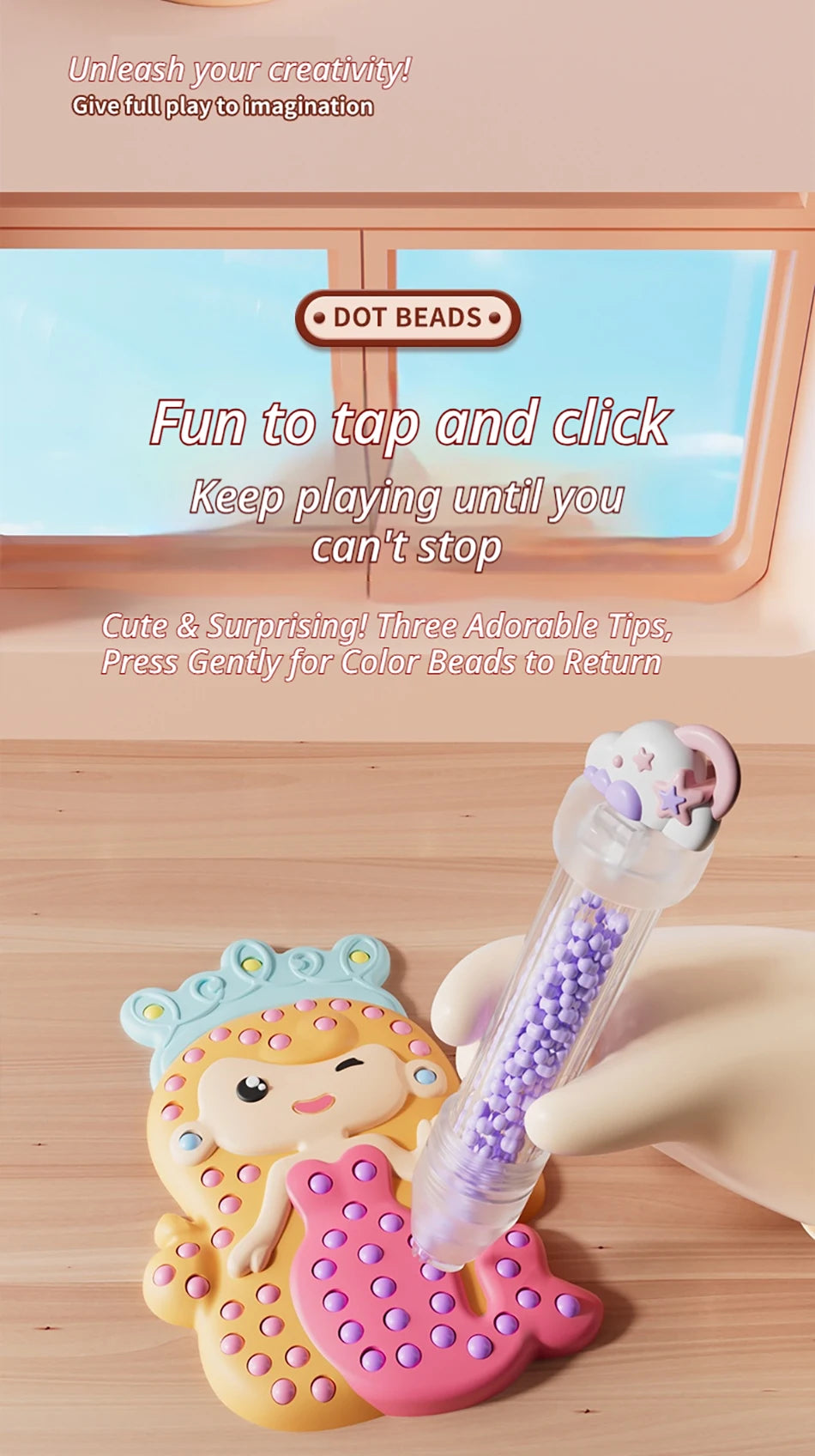 New Beads Pen Painting Handicraft Set for Kids Creative Handmade Sticker DIY Princess Rainbow Cake Keychain as a Gift for Kids