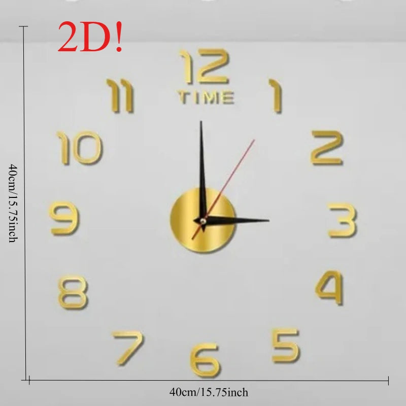 Large 3D Wall Clock Luminous Classic Wall Clocks DIY Digital Clock Wall Watches Stickers Silent Clock for Home Living Room Table