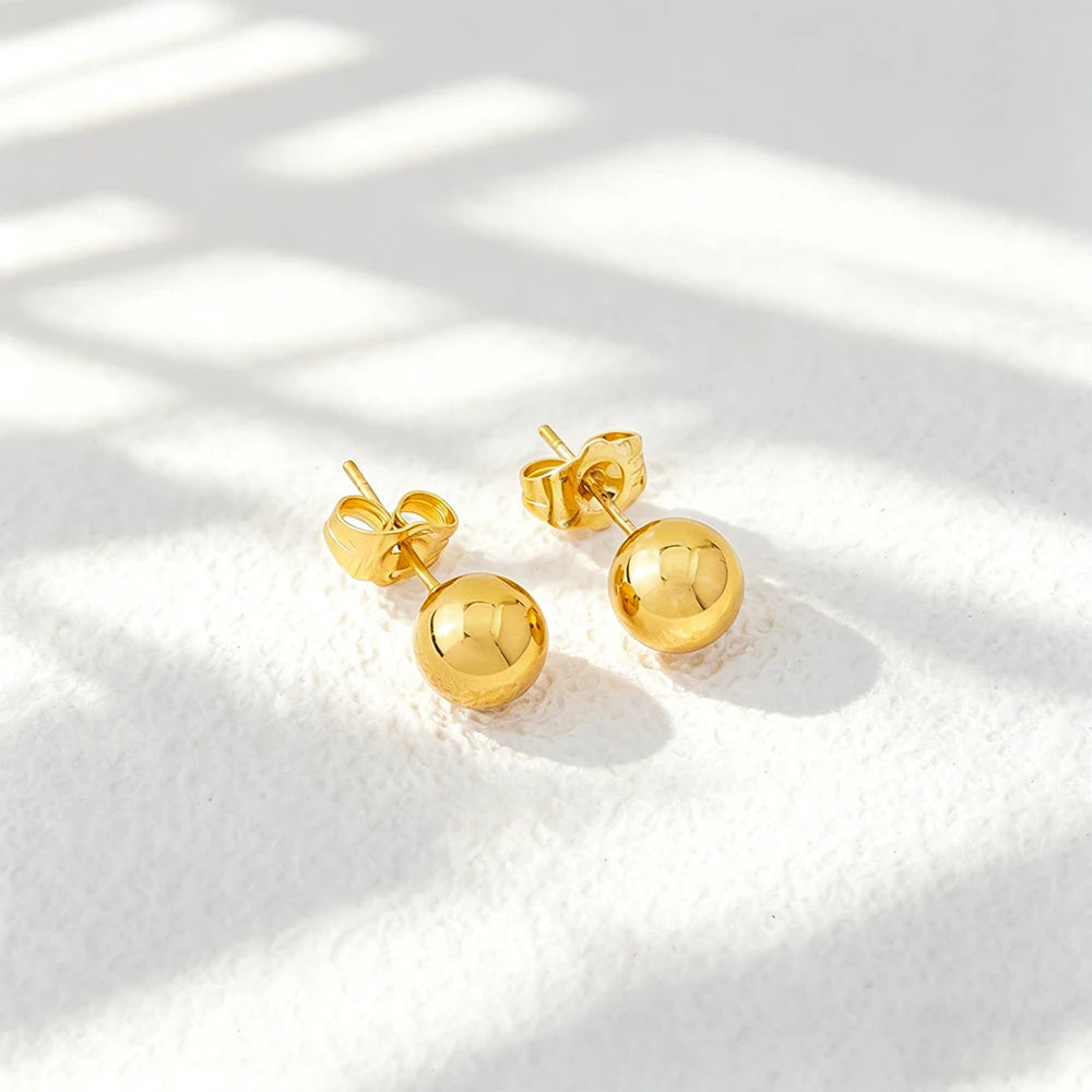 Italian  Gold Color Jewelry Set for Women Small Design Earrings and Necklace 2Pcs Set for Party Daily Wear Girls Gifts Jewelry