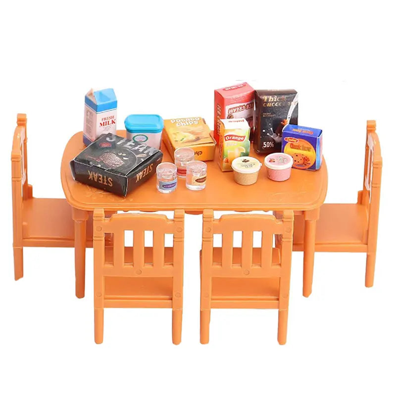 1:12 Forest Family Dollhouse Furniture Montessori Miniature Doll House Kitchen Bedroom Bathroom Accessories For Girl Gifts