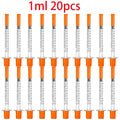 20 Pcs 0.5ml / 1ml Disposable Plastic Veterinary Syringes with Needle, For Pets & Farm Livestock Animals