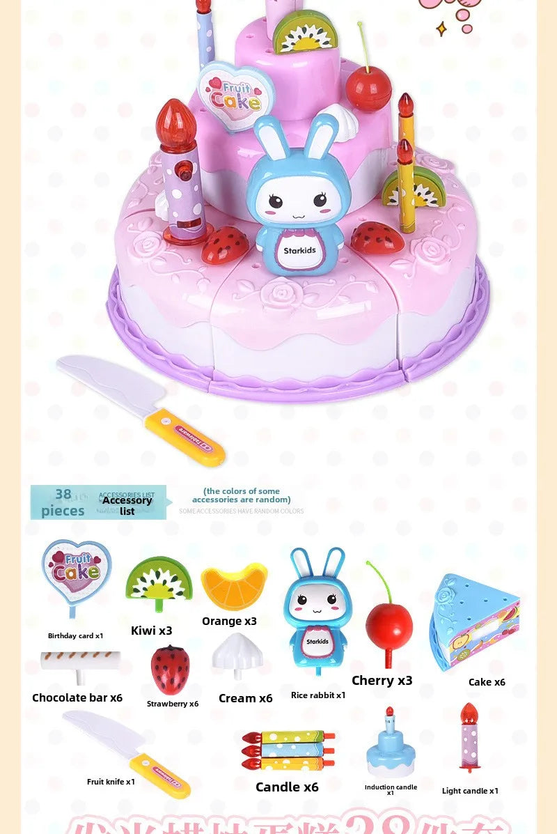 Children Pretend Cake Goodies Play Simulated Kitchen Toys Plastic Cutting Food Kids Toy Object Cognition Boys Girl Birthday Gift