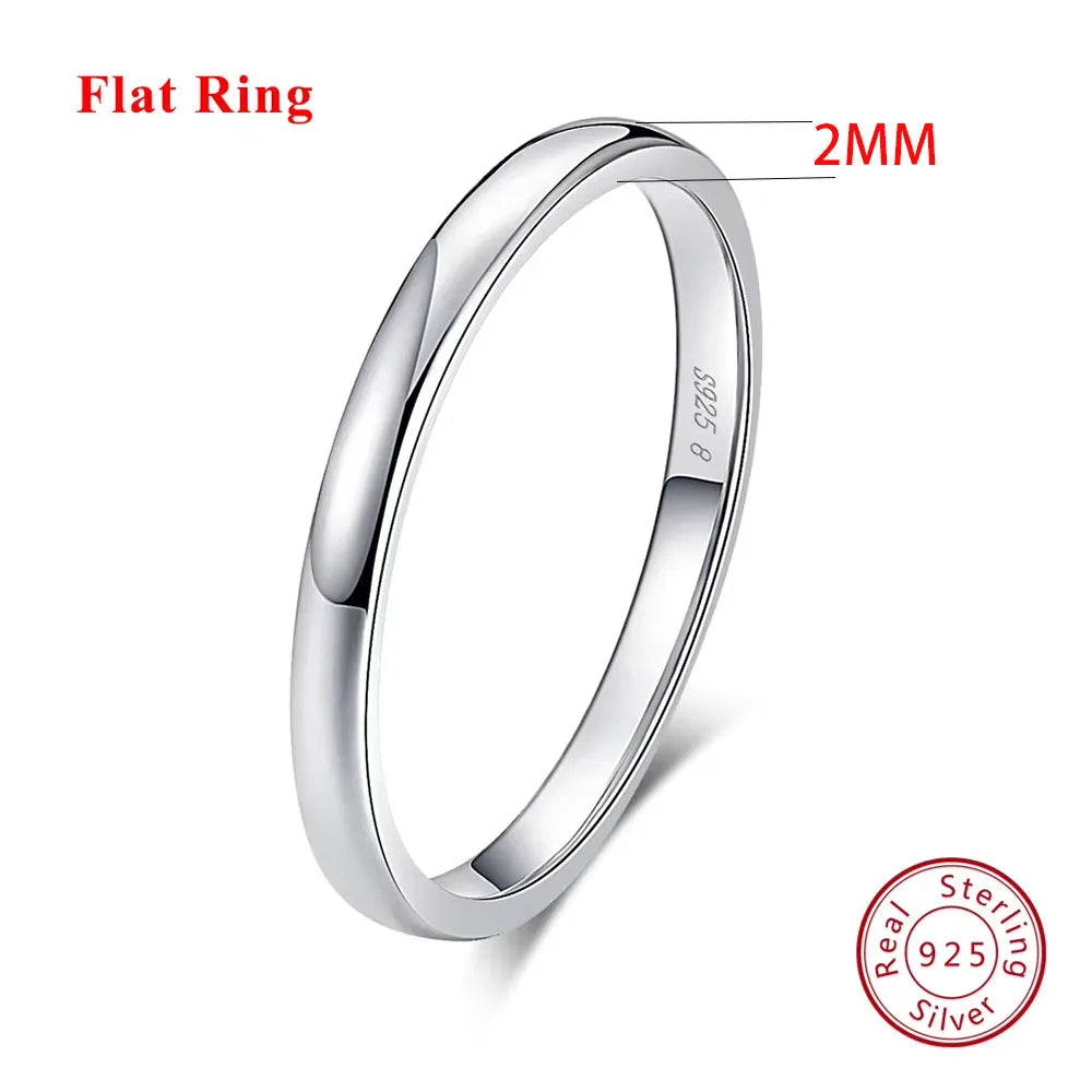Effie Queen Fashion 925 Sterling Silver Ring Perfect Polished Simple Design Unisex Jewelry Propose Wedding Jewelry Gift APR33