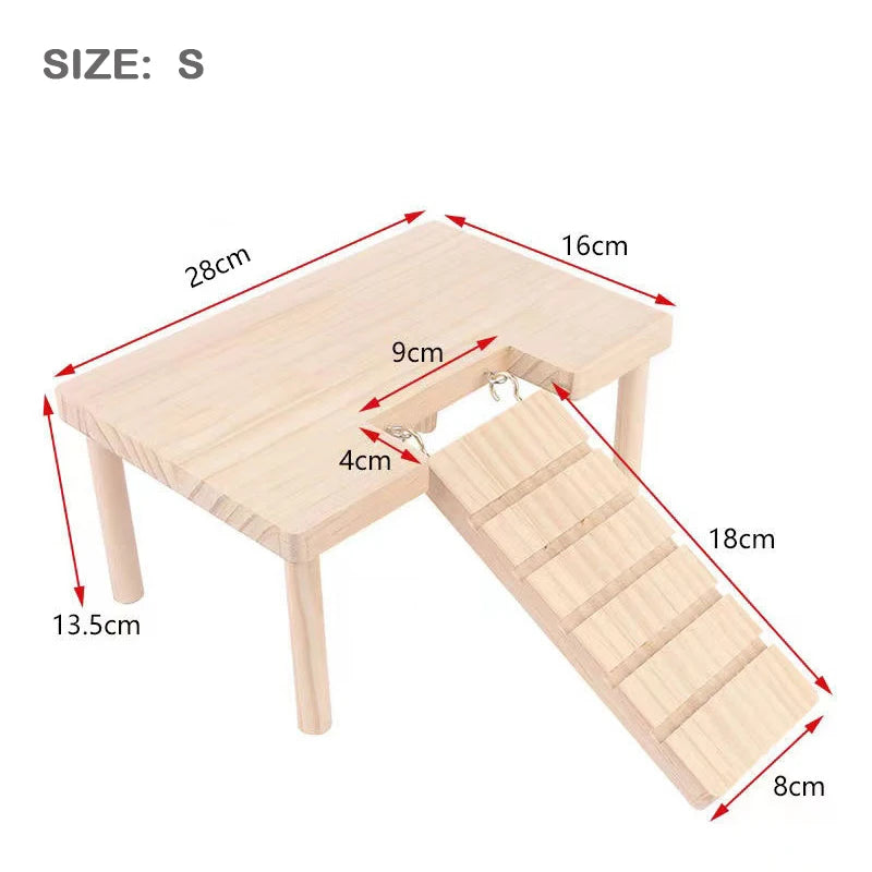 Unpainted Wooden Guinea Pig Hideout Climb House - Hamster Cage Decor Play Tunnel Small Animal Chew Toy Pet Habitat Accessories