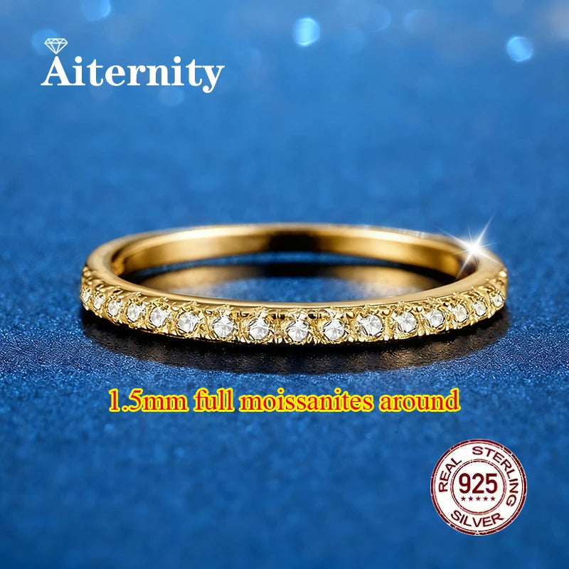 Pass Diamond Test Moissanite Ring And Zircon Unisex Rings 100% Real S925 Silver Ring For Men and Women Luxury Brilliant D VVS1