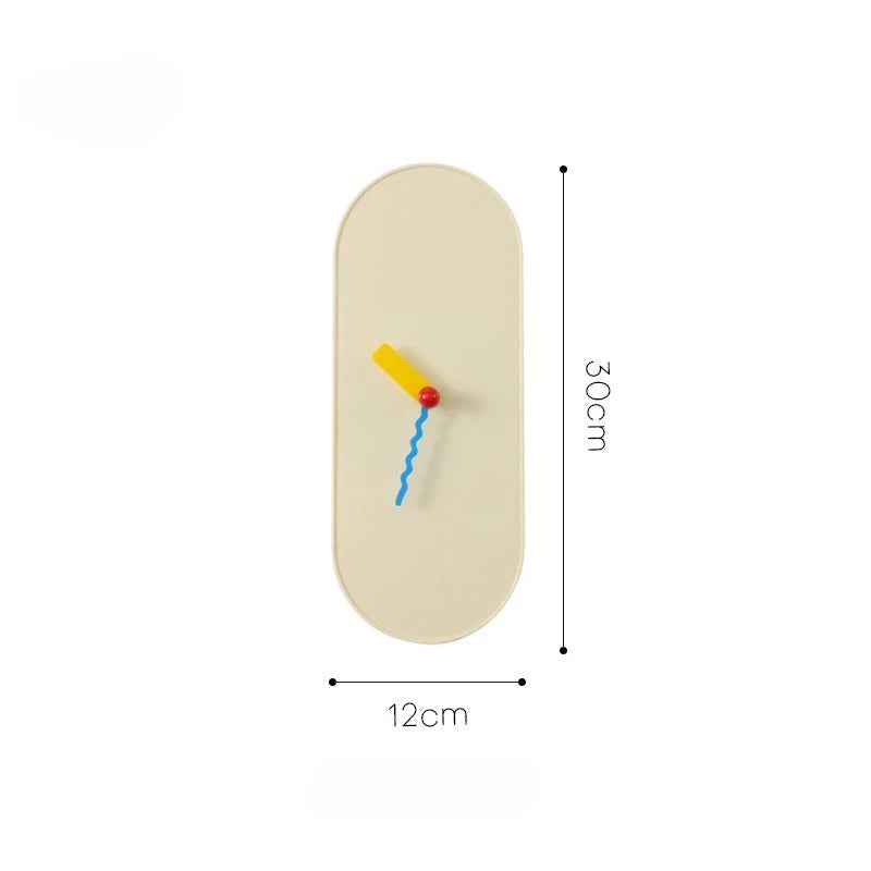 Home Decor Cream Style ABS Wall Clock Living Room Decoration Desktop Silent Wall Clock Vertical Clock