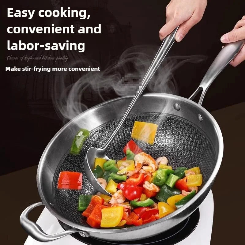 Food Stainless Steel Wok Spatula Metal Kitchen Utensils Slotted Turner Spoon Ladle Utensil Set Kitchen Accessories Cooking Tools