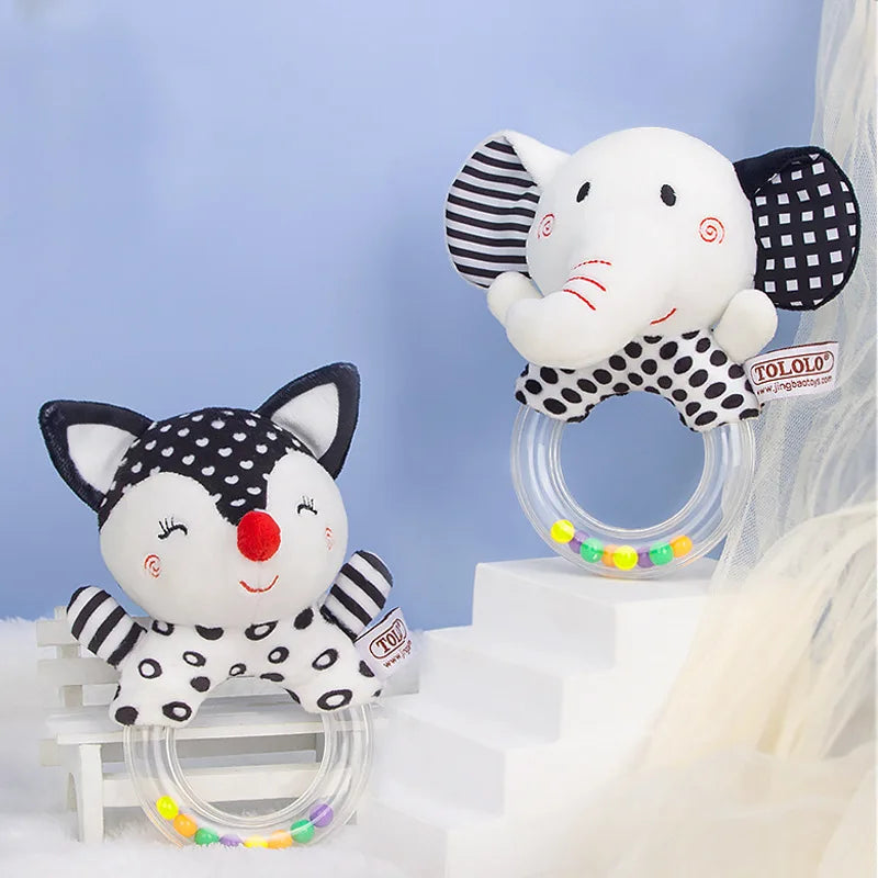 Rattles Animal Giraffe Baby Soft Stuffed Doll Teether Doll Cute Kids Infant Baby Teething Toys For Newborn Sensory Plush Toys