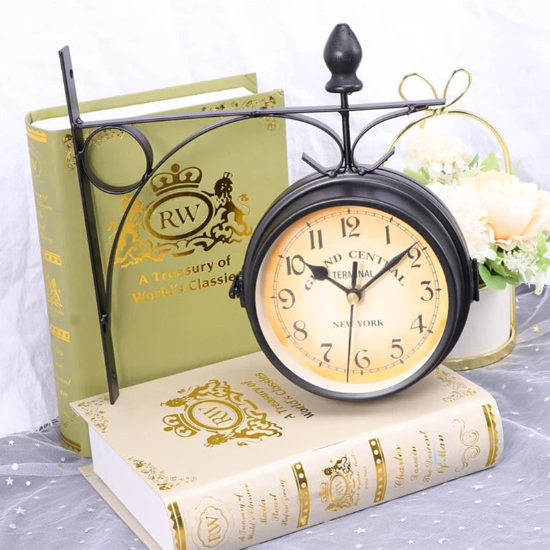 EuropeanVintage Clock Weatherproof Outdoor Large Wall Clock Pastoral Home Bedrooms Wall Clock silent indoor Study walldecoration