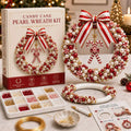Christmas DIY Bead Snowflake Lollipop Wreath Material Package Pearl Wreath Handmade Set Christmas Door Decoration Pendant