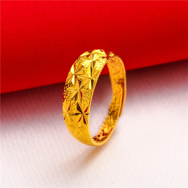 ANIID Dubai Gold Color Ring For Women Resizable Brazilian Wedding Bride Arabic Ethiopian Finger Ring Nigerian Jewellery Moroccan