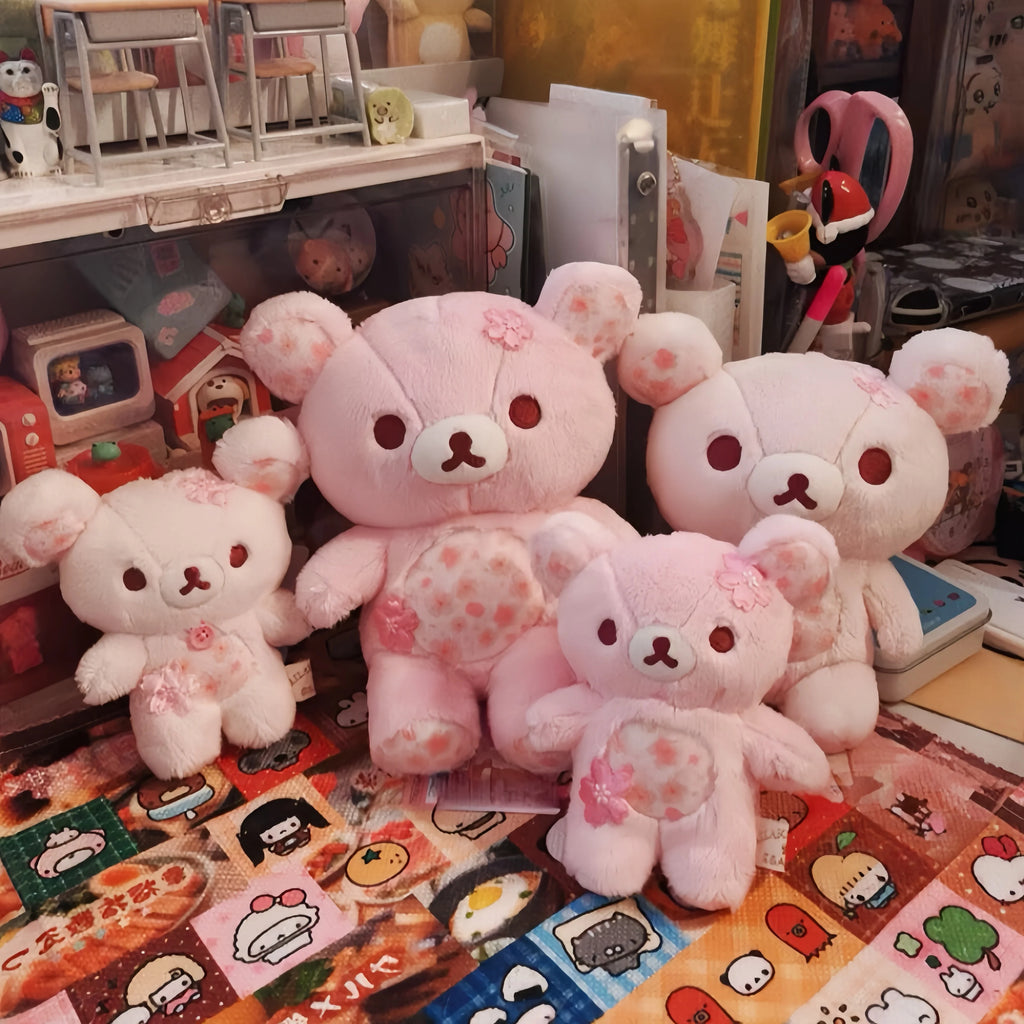 Cherry Blossom Rilakkuma Plush Toys 30/40/50cm Rilakkuma Stuffed Doll Bear Home Decor Toys Kids Dolls Adorably Birthday Gifts