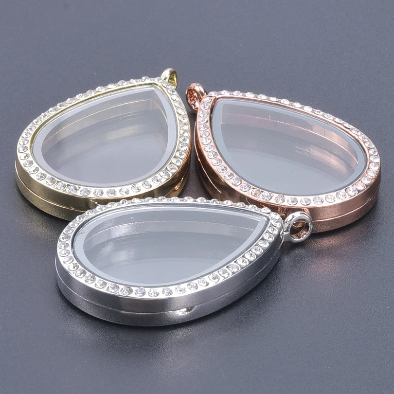 10Pcs/Lot Openable Round Living Reliquary Picture Locket Pendant Glass Floating Cremation Urn Medaillon Colgantes Jewelry Making