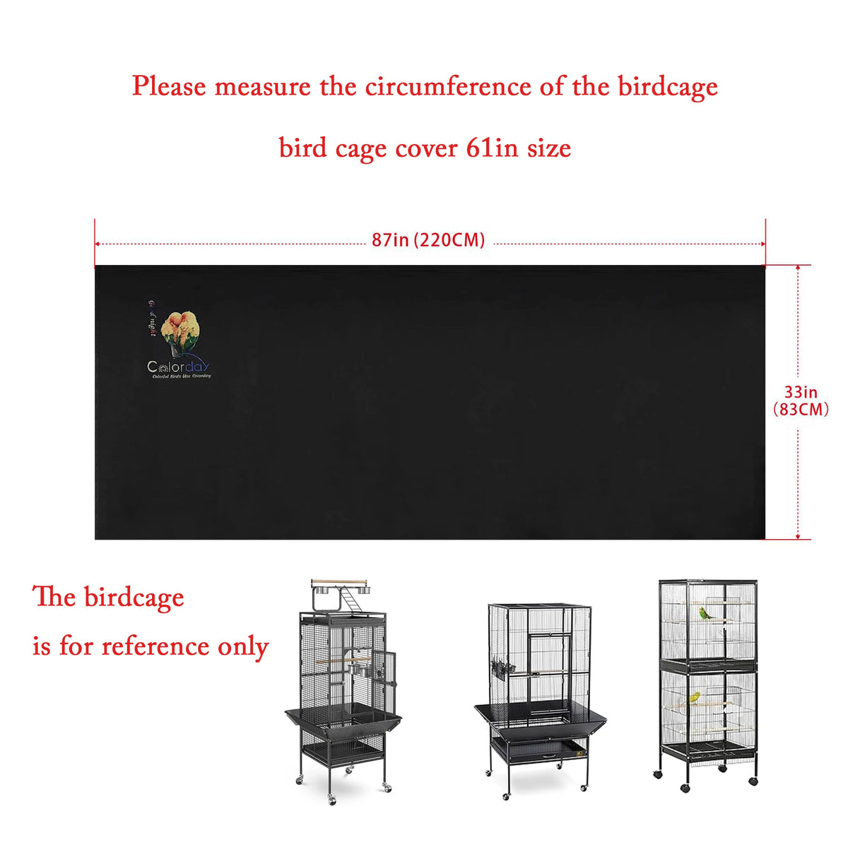 Black Bird Cage Shading Cover, Large Universal, Blackout, Breathable Parrot Cage, Good Night Covers