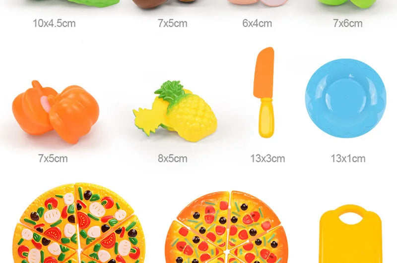 Cutting Fruits Vegetables Toys Set Game Baby Plastic Food Toy Simulated Kitchen Toy Children Pretend Play Cakes Toys Girls Gifts