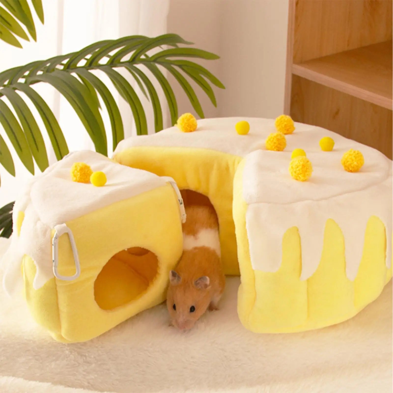 Hamster Bed House Comfortable Winter Guinea Pig Warm Nest Small Animals Cave Bed for Dwarf Sugar Glider Rat Supplies