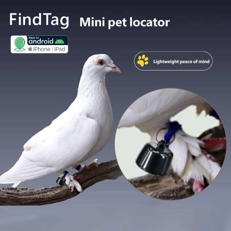 Mini GPS Pet Tracker Global Locator Compatible With Android ISO For Dogs Cats Birds 3 Days Movement Tracking Device