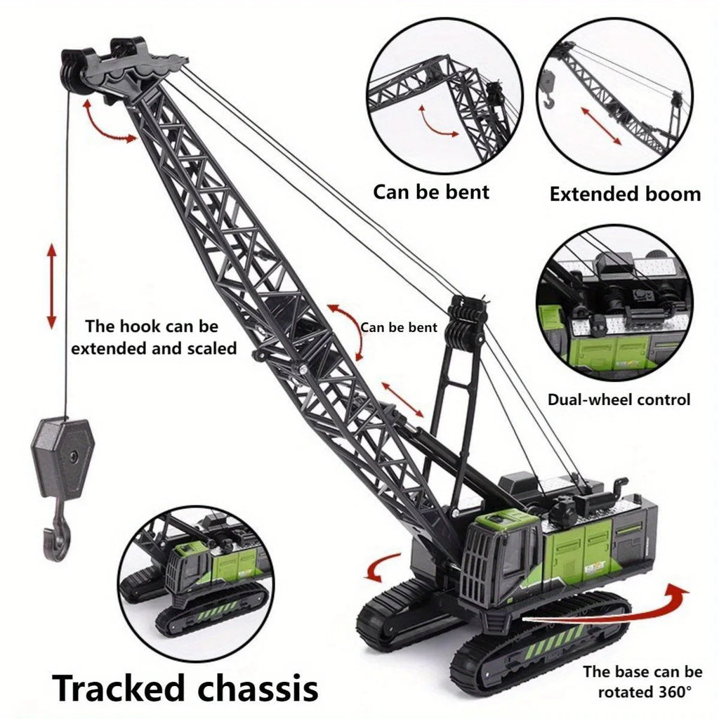 1/50 Diecast Alloy Inertia Engineering Vehicle Model Excavator Crane Forklift Road Roller Collectible Toy Gifts For Boys Kids