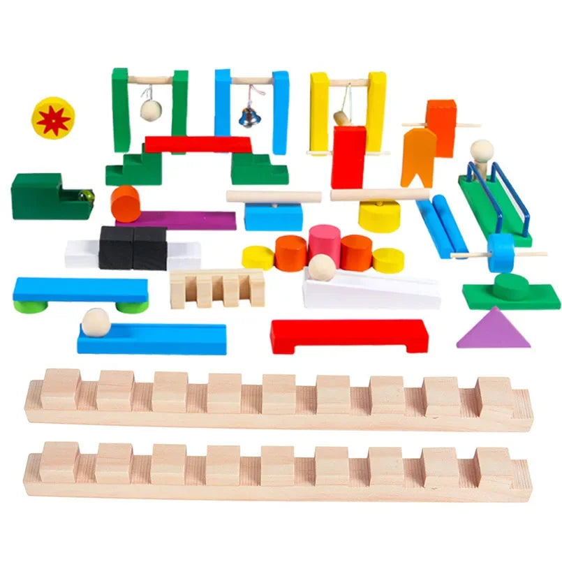 120/240Pcs Children Color Sort Rainbow Wooden Domino Building Blocks Kits Early Bright Dominoes Games Educational Toys Gifts