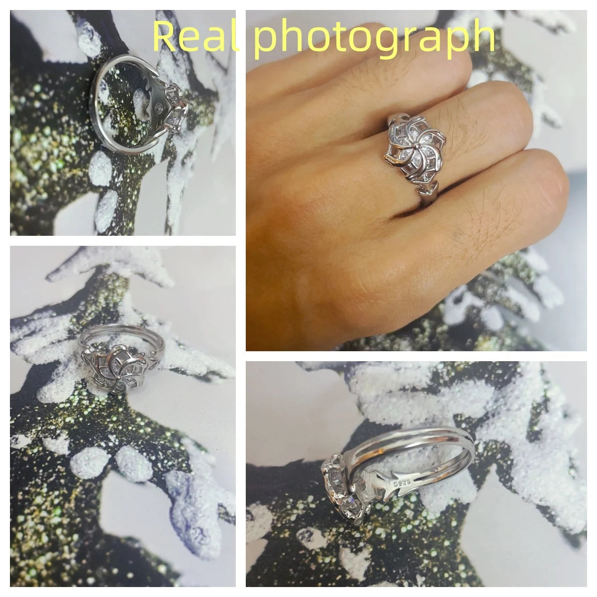 Genuine 925 Sterling Silver Ladies Ring The Galadriel Nenya Zircon Engagement Wedding Band Ring