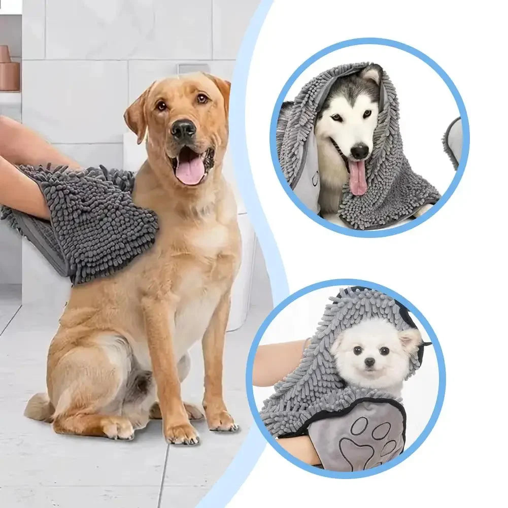 Quick Dry Pet Towel Soft Dog Bath Robe Towel Super Absorbent Cat Bath Towel Convenient Pet Cleaning Washcloth Dog Accessories
