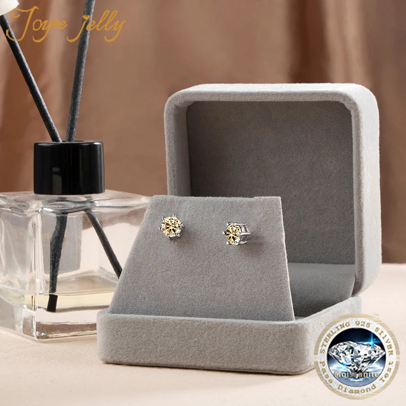 JoyceJelly Moissanite Jewelry Set With 1CT D Color VVS 3EX moissanite stone pass diamond test Wedding Luxury Fine Jewelry gift