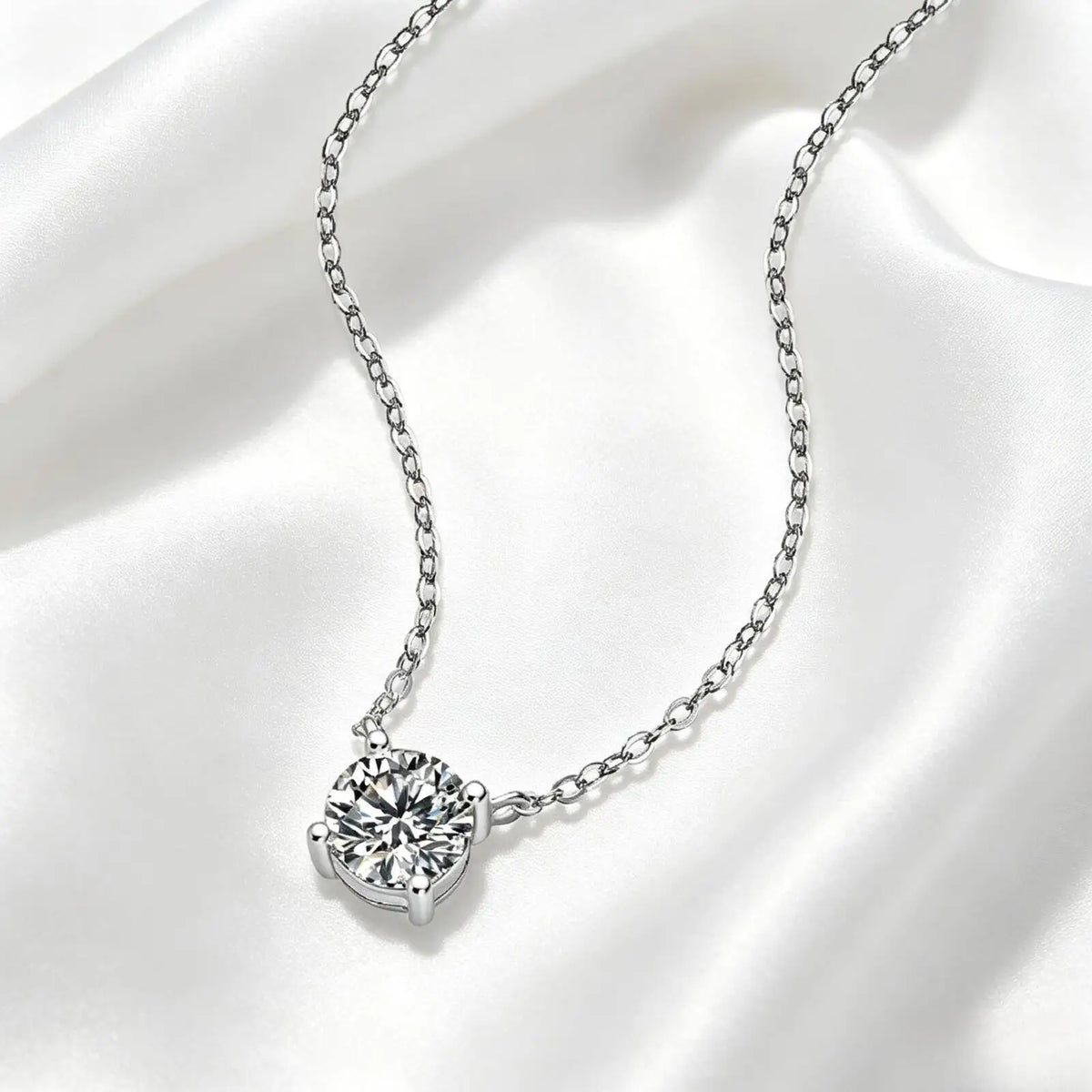SG Moissanite Diamond 6.5mm 1CT Woman Pendant 925 Silver Necklace For Women Chains Party Bridal Fine Jewelry