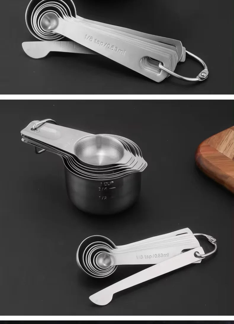 stainless steel measuring cup and spoon  Teaspoon measuring tools for cooking and baking