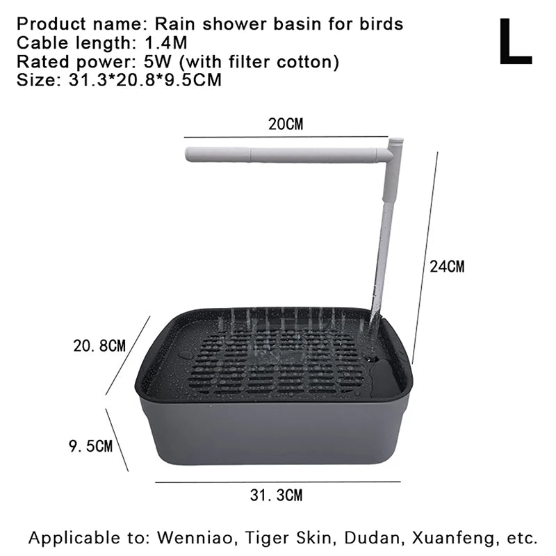 New Automatic Parrot Bird Bath Tub USB Electric Pet Circulating Water Bathtub Shower Fountain Pet Supplies·