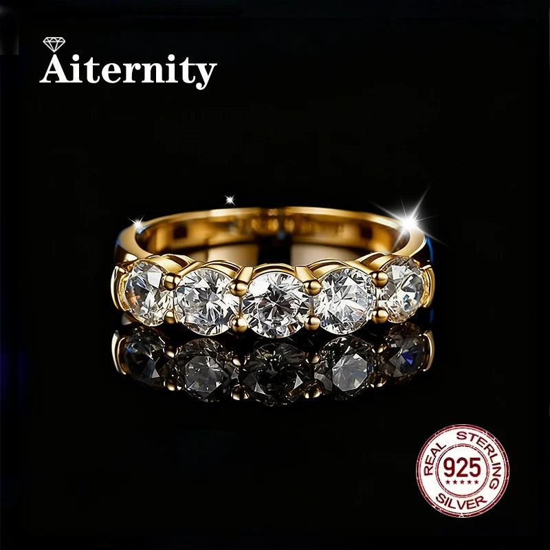 Moissanite And Zircon Unisex Rings 100% Real S925 Silver Ring For Men and Women Luxury Brilliant D VVS1