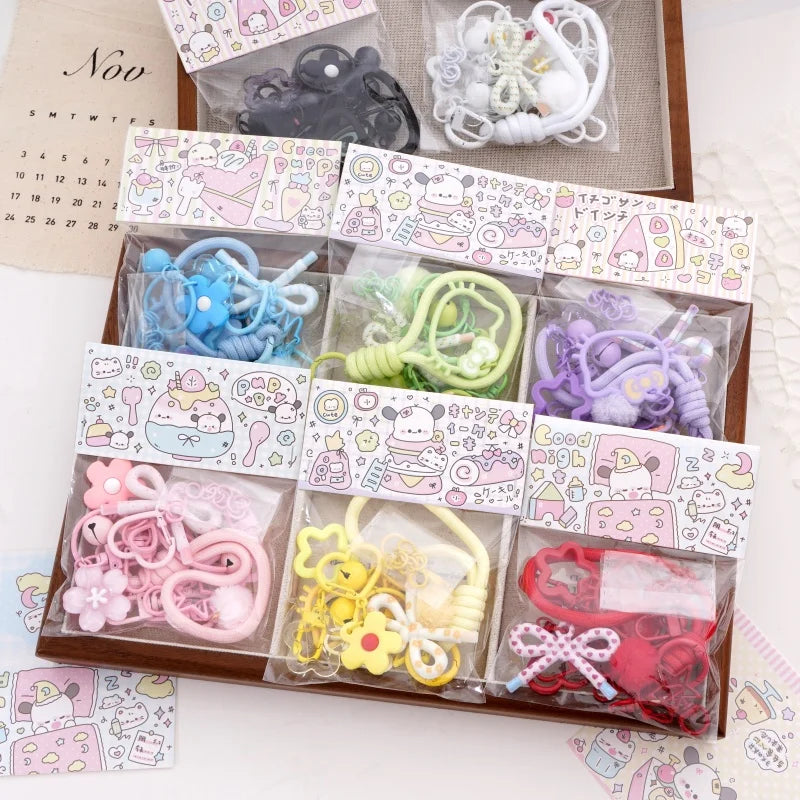 1Set 15pcs Plastic Perler Bead Charms Multicolor DIY Keychain Bag Pendant Accessories Craft Making Supplies With Jump Rings