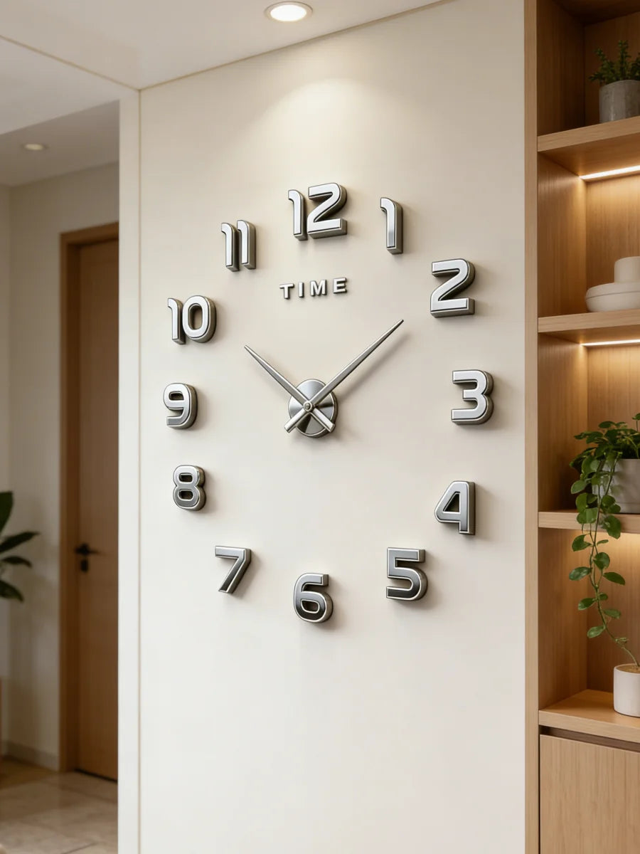 Large 3D Wall Clock Luminous Classic Wall Clocks DIY Digital Clock Wall Watches Stickers Silent Clock for Home Living Room Table