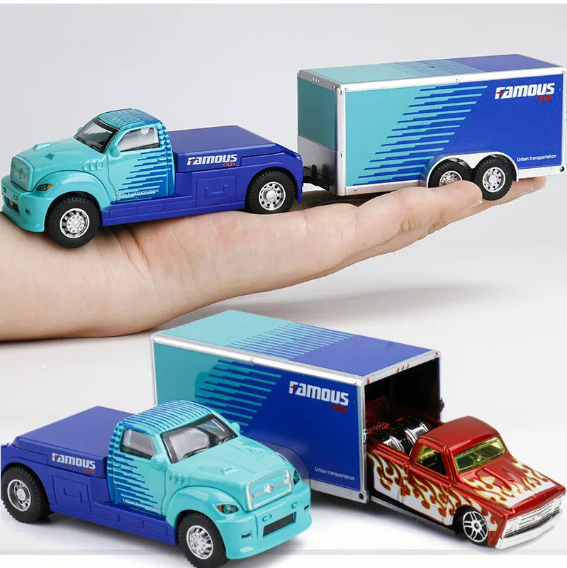 1:64 Scania Container Truck American Container Truck Alloy Diecast Model Car Home Decoration Ornaments Collections Hobby Holiday