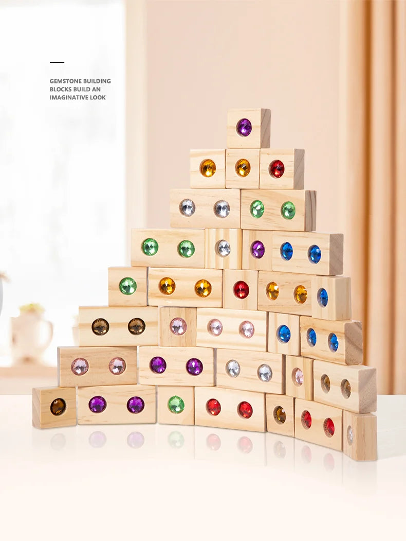 Wooden DIY Puzzle Blocks for Boys And Girls Montessori Stacking Blocks Colorful Educational Creative Toys Enlightenment Thinking