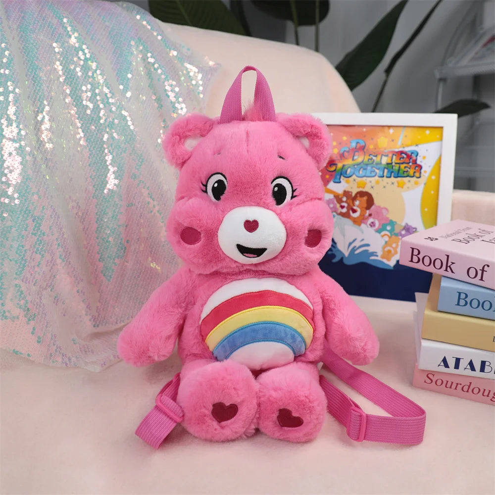 40cm Care Bears Plush Backpack Cute Cartoon Stuffed Bear Schoolbag Shoulder Bag Ideal Birthday & Early Education Gift for Kids