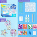 Kids DIY Crystal Glue Keychain Craft Toys Handmade Sparkling Beads Material Pack Kit Creative Children's Birthday Souvenir Gifts