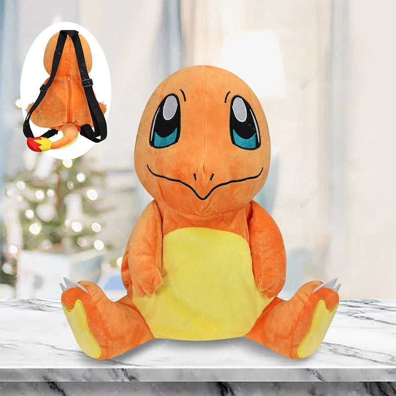 New Arrival Pokemon Plush Backpack Anime Gengar Charizard Piplup Eevee Mimikyu Soft Stuffed Schoolbag Shoulder Bag Toy for Kids