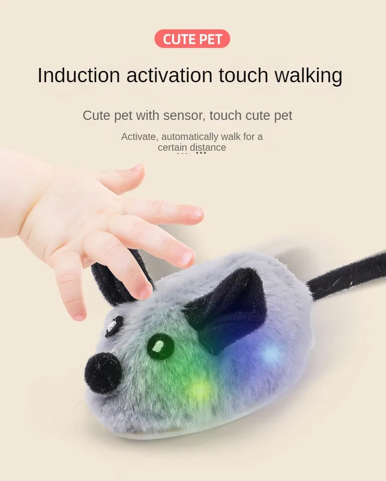 Simulated Little Mouse and Cat Self Entertainment Cat Teasing Tool and Dog Home Sports Toy Touch Sensing Intelligent Electric
